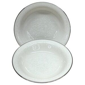 2 Noritake Ivory China Affection 7192 Coupe Soup Bowls 7 1/2"